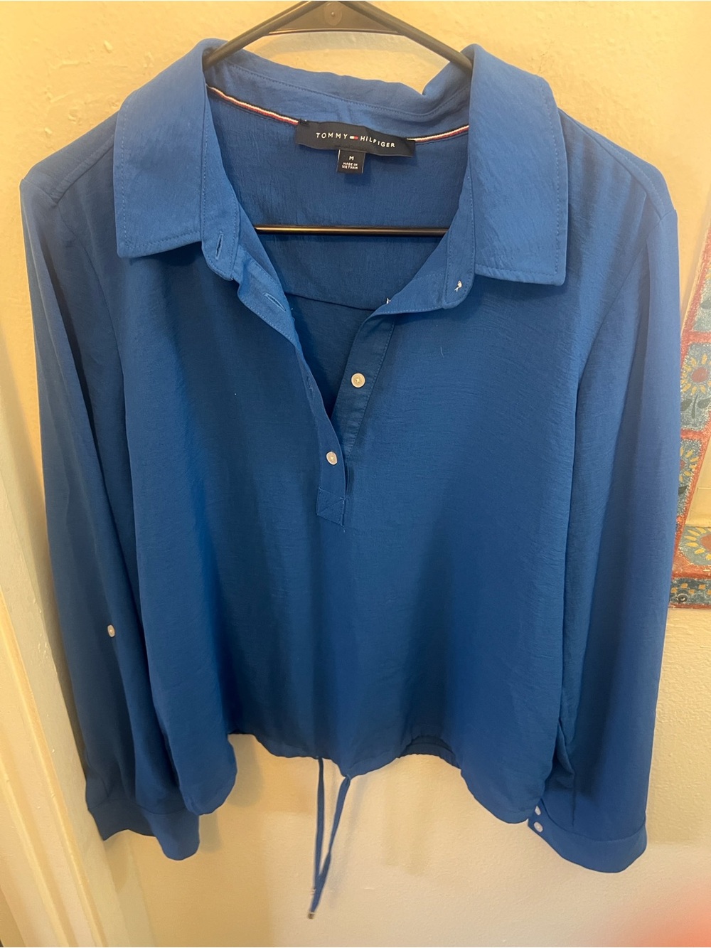 Tommy Hilfiger Royal Blue Long-Sleeve Popover Shirt